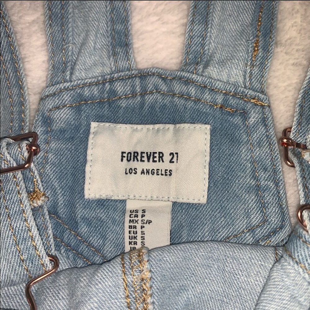 NWT Forever 21 Blue Denim Overall Dress Size SP - Picture 10 of 12